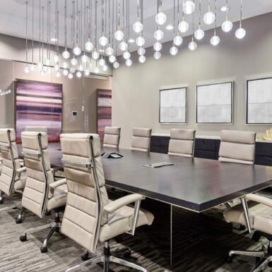 Conference room workplace interiors chicagoland design