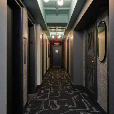 hallway of vintage boutuqe apartment building the archer 1211 lasalle chicago