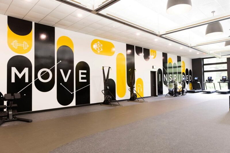 fitness center wall graphics fit lab chicagoland